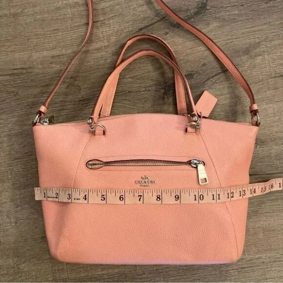 COACH 34340 PRAIRIE SATCHEL PEBBLE LEATHER Crossbody BAG In Coral - Picture 2 of 15